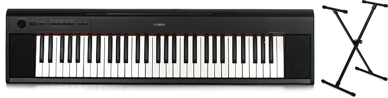 Yamaha Piaggero NP-12 61-key Portable Piano-Black  Bundle with On-Stage Stands KS8190X Bullet-Nose Keyboard Stand with Lok-Tight Attachment image 1