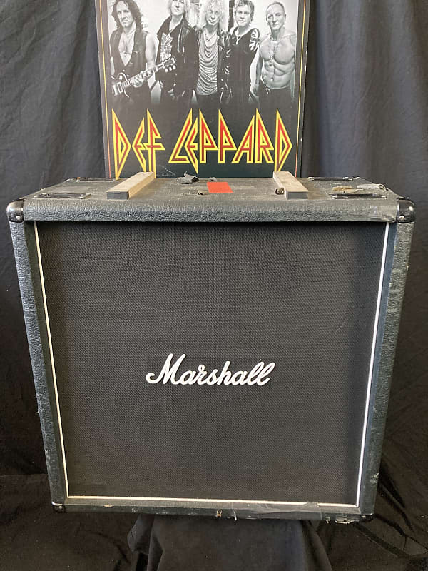 Marshall - Vivian Campbell's Def Leppard, 1960BV Vintage 280-Watt 4x12" Straight Guitar Speaker Cabinet "4 ->", With Tour Cities (DL #1026) 1990 - Present - Black image 1
