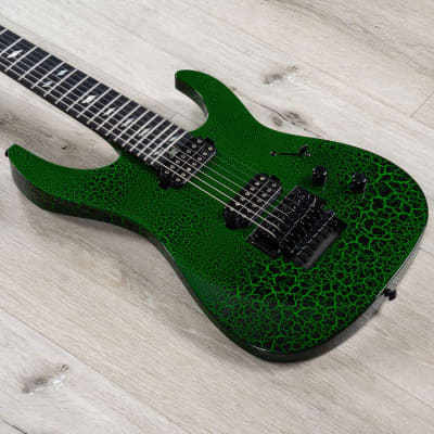 Legator N7FR Ninja 7-String Guitar, Ebony Fretboard, Floyd Rose Tremolo, Green Crackle for sale