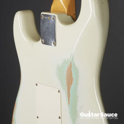 Fender Custom Shop LTD 60 Stratocaster HSS Lighting Heavy Relic Olympic White Over Faded Surf Green Used (Cod. 1476UG) 2012 image 15