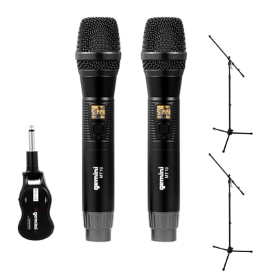 Wireless Microphone, GD Guarda US-88, Professional UHF Dual Handheld  Dynamic Mic System Set with Rechargeable Receiver, 160 ft Range,  1/4''Output, for