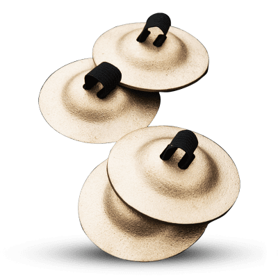 Zildjian P0771 FX Series Finger Cymbals Thick higher-pitched ring audible Natural Cast finish (Pair) image 2
