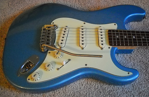 Sold-G&L Legacy Lake Placid Blue Matching Headstock