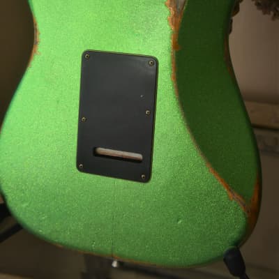 American Fender Stratocaster Relic Green Sparkle HSS image 4