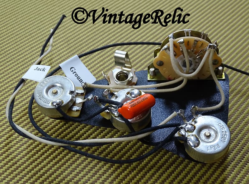 Upgrade wiring kit Pre-wired fits Fender Stratocaster Orange Drop cap CTS pots image 1