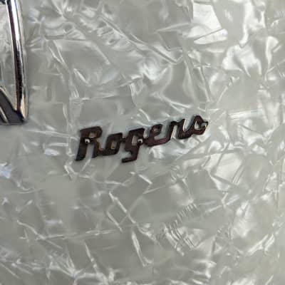Classic 1960s Rogers 16 x 16" White Marine Pearl Wrap Floor Tom - Looks Really Good - Sounds Great! image 2