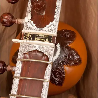 G. Rosul STRFG-2 Fancy Professional Sitar w/Padded Gig Bag, String Set, Mizrab & Tutorial - Blemished* image 4