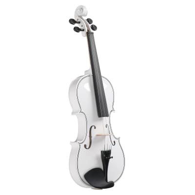 Full Size 4/4 Violin Set for Adults, Beginners, Students with Hard Case, Violin Bow, Shoulder Rest, Rosin, Extra Strings 2020s - White image 19