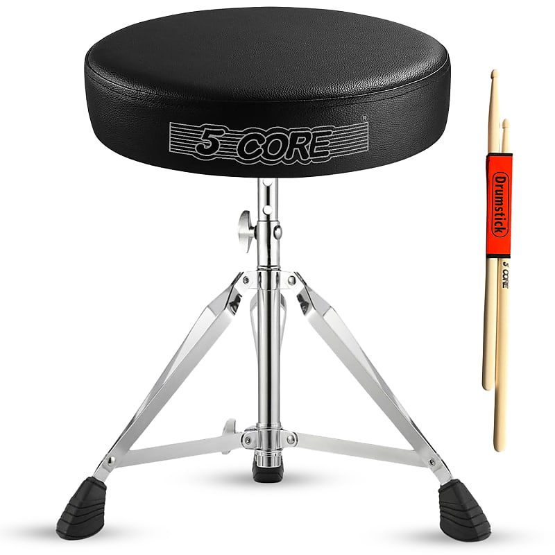 5 Core Drum Throne Adjustable Height THICK Padded Seat Drum | Reverb