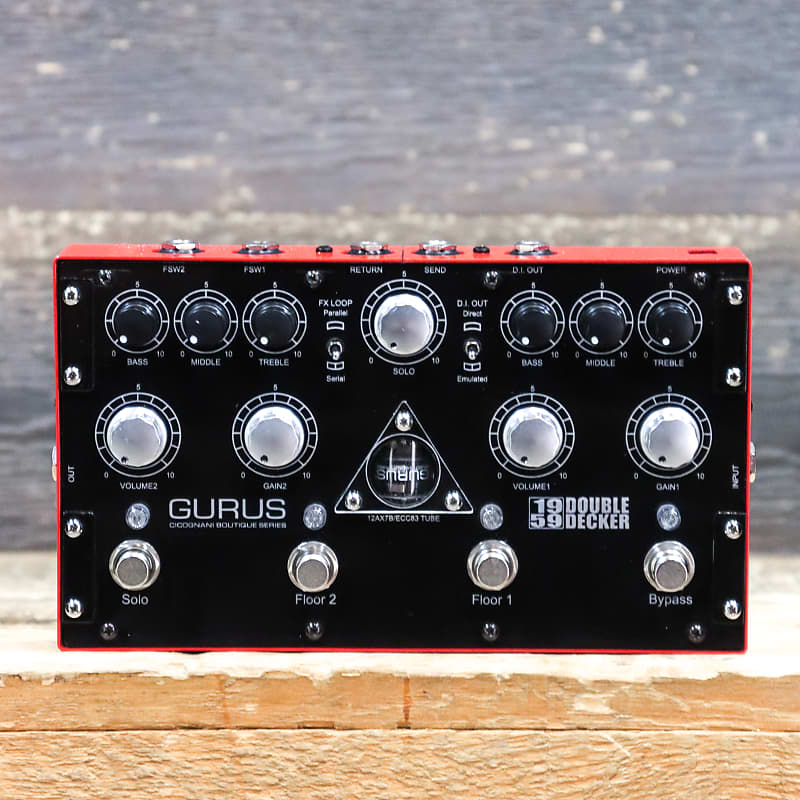 Gurus 1959 Double Decker Two Distinct Drive Channels Preamp Effect Pedal  w/Box