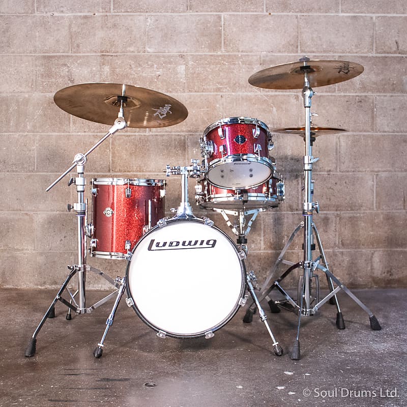 Ludwig Breakbeat 4 Piece Drum Set Red Sparkle | Reverb