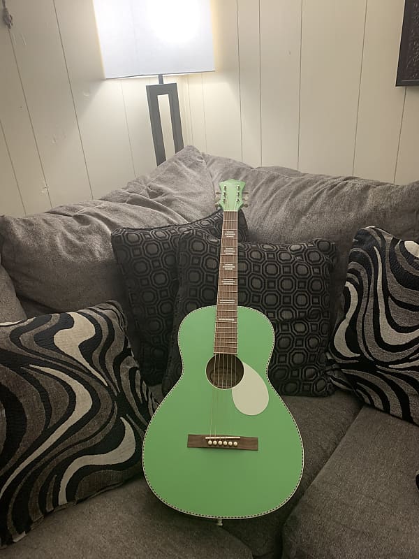 Recording King 6 String Acoustic Guitar, Right, Green (RPS-7-GN) Revolution