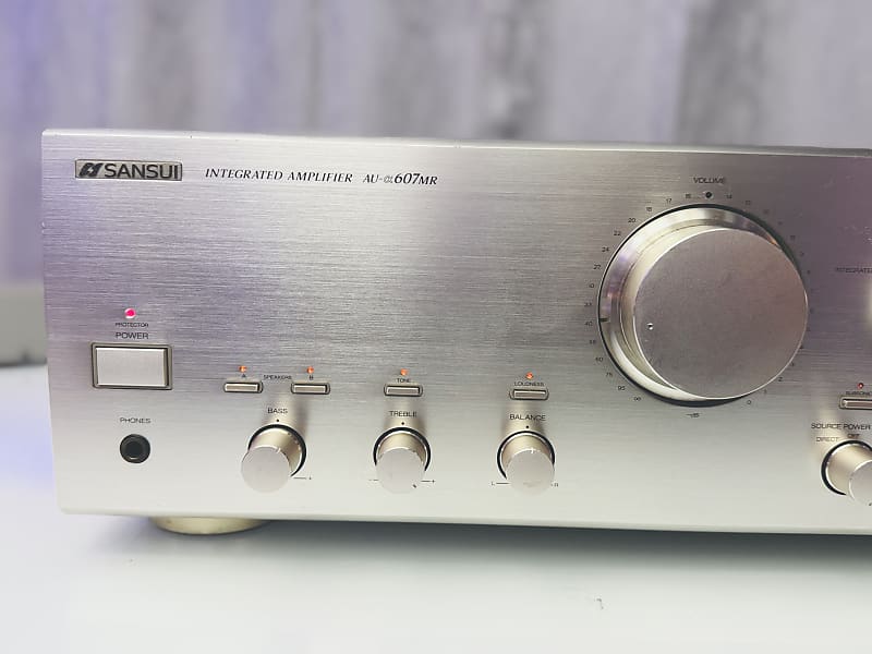 SANSUI インテグレーテッドアンプ AU-607MR シルバー Sansui Silver AU - α 607mr (90 WPC) - Serviced + Cleaned