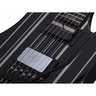 Schecter Synyster Custom-S Synyster Gates Signature Electric Guitar (Gloss Black with Silver Pin Stripes) image 6