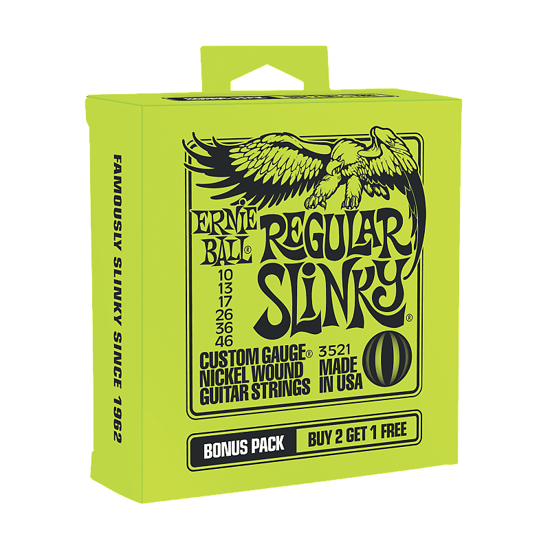 Ernie Ball P03521 Regular Slinky Nickel Wound Electric Guitar Strings Bonus Pack image 2