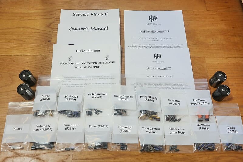 Sansui QRX-9001 restoration kit filter capacitor repair rebuild fix  			