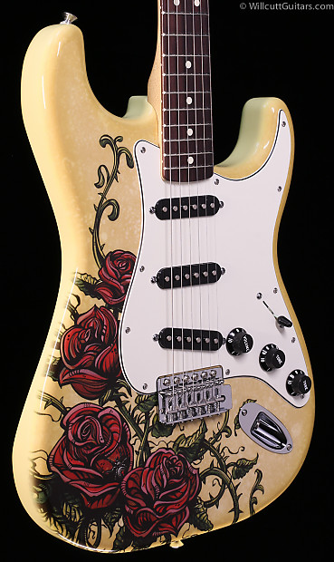 Fender Special Edition Standard Stratocaster David Lozeau Artwork Rose Tattoo 395