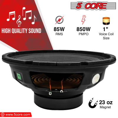 5 Core 10 Inch Car Audio Subwoofer Raw Replacement PA DJ Speaker Sub Woofer 85W RMS 850W PMPO Subwoofers 4 Ohm 1" Copper Voice Coil  FR 10 120 WP image 2