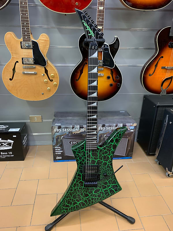  Jackson Pro Series Signature Brandon Ellis Kelly 6-String,  Ebony Fingerboard, Poplar Body, and Through-Body Maple Neck Electric Guitar  (Right-Handed, Green Crackle) : Musical Instruments