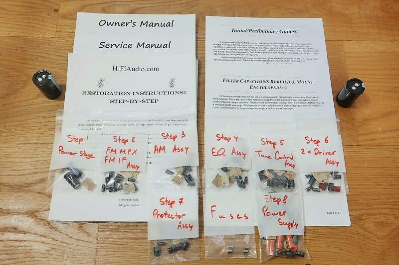 Sansui 7 restoration kit filter capacitor repair rebuild fix  			