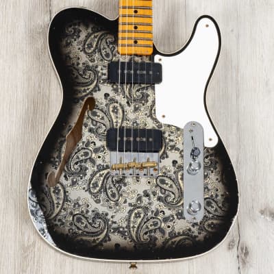 Fender Custom Shop Limited Edition Dual P90 Tele Relic Guitar, Black Paisley image 2