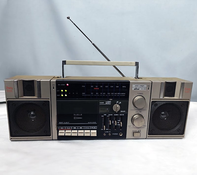 Vintage Unitech Mini Compo Boombox AMFM Radio Model CX-800 W/Speakers - Works image 1