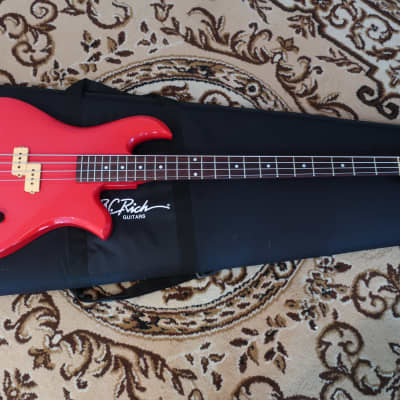 Vintage 1980s BC Rich Eagle Bass NJ Series Red Clean Solid Sound Of Thunder image 13