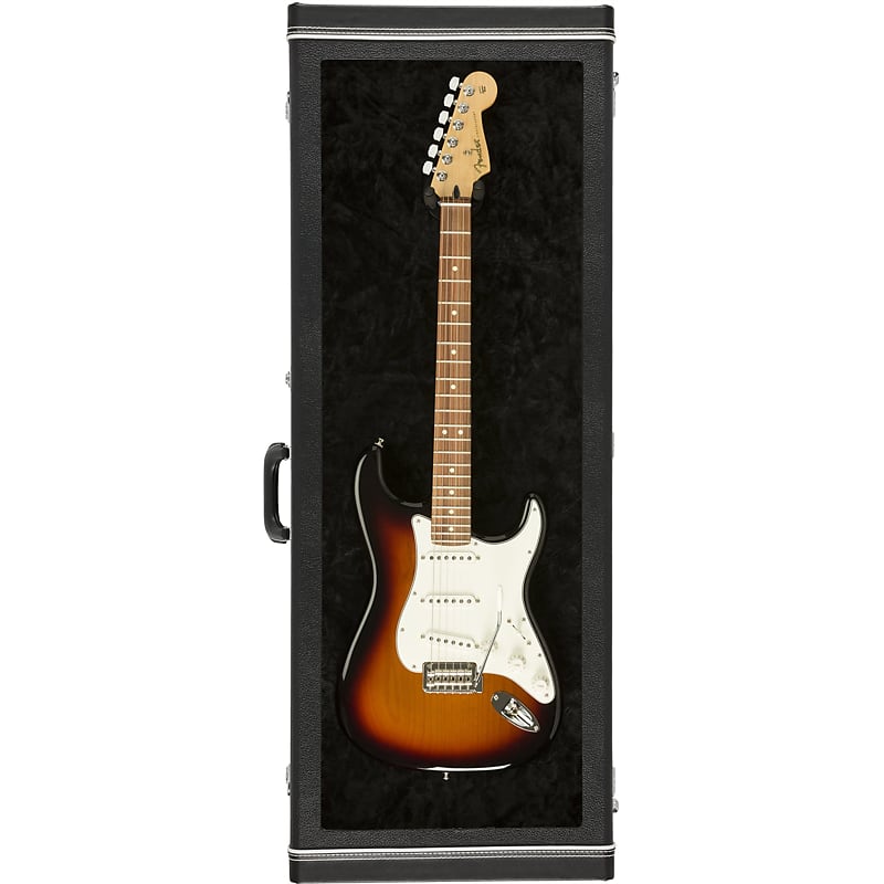Fender Guitar Wall Display Case w/Plexiglass Window - Black image 1