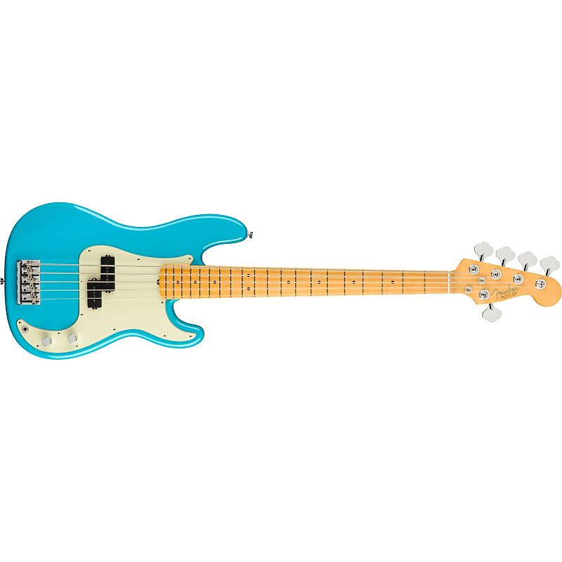 Fender American Professional II Precision Bass V, 5-String, Maple, Miami Blue image 1