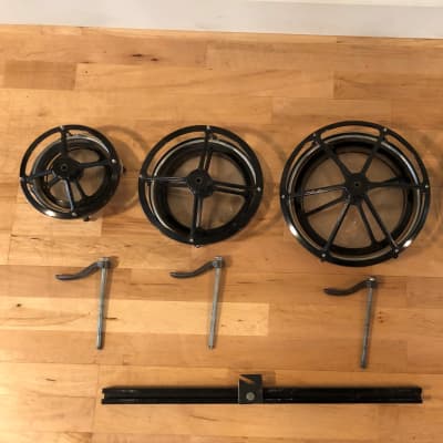 3 Remo Rototoms:  6" / 8" / 10" with 24" Mounting Crossbar image 2