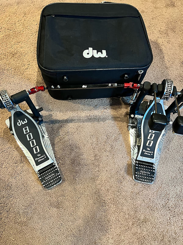 Drum Workshop/DW 8002/8000 DOUBLE PEDAL! - Chrome/Black Excellent Condition