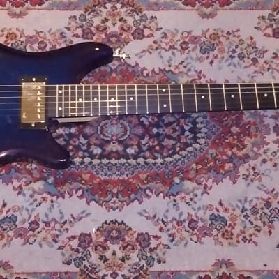 Alp Asmuse Leaf L-200 Headless Electric Travel Guitar Dark Blue image 1