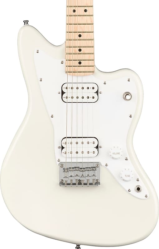 Squier Mini Jazzmaster HH Electric Guitar, Maple Fingerboard, Olympic White image 1