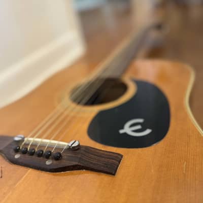 Vintage 1970s Epiphone FT-145 Acoustic Guitar image 13