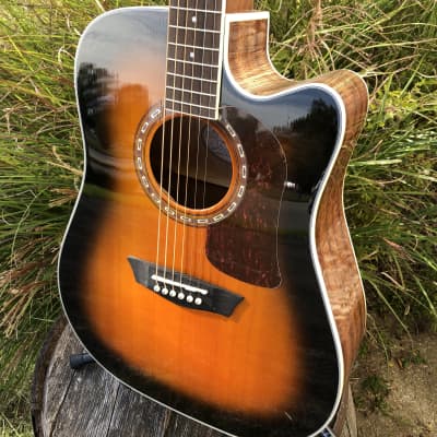Washburn D10SCE Heritage Dreadnought Cutaway Acoustic Electric Guitar Tobacco Bu for sale