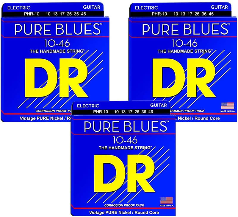 DR Strings Medium Pure Blues Pure Nickel Electric Guitar Strings