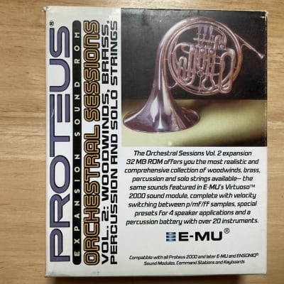 E-MU Systems Proteus 2000 Expansion ROM - Orchestral Sessions Vol 2.: Woodwinds, Brass, Percussion & Solo Strings  RARE!!! TESTED AND WORKING
