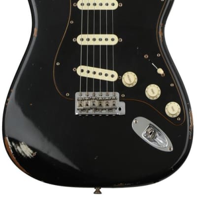 Fender Custom Shop Black Roasted Dual-Mag Strat Relic - Aged Black image 1