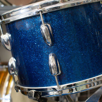 1962 Slingerland Sparkling Blue Pearl 14x20 8x12 and 16x16 Drum Kit image 9
