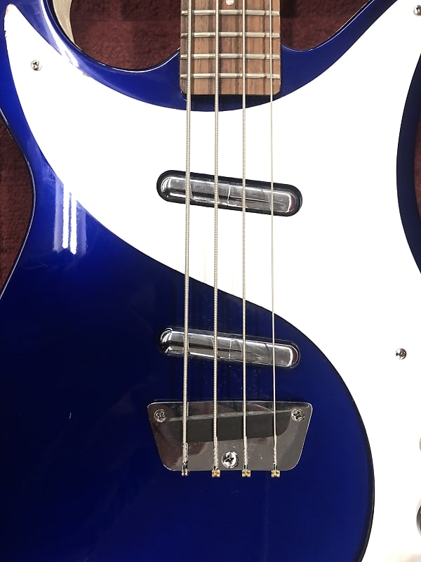 Danelectro Wild Thing Bass - Candy Apple Blue with Case | Reverb