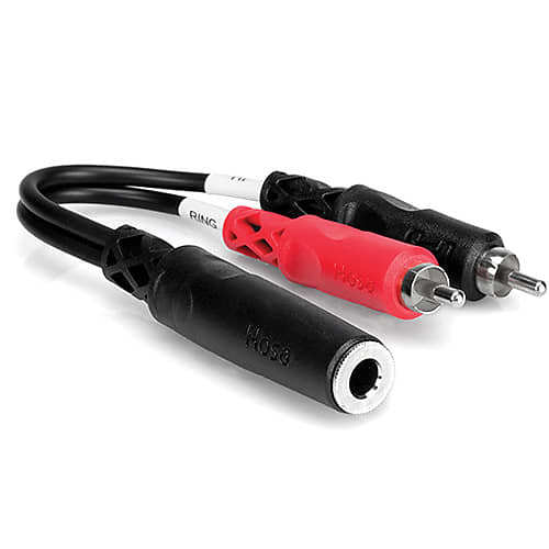 Hosa - YPR-257 - Stereo 1/4" Female to 2 RCA Male Y-Cable - 6" image 1