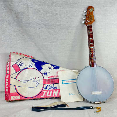 Tele Star Junior Guitar Banjo Set 1960s w/ Original Box and Case Candy MIJ Japan Kawai Teisco image 1