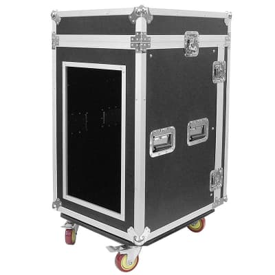 16 Space Rack Case with 10 Space Slant Mixer Top and DJ Work Table - 16U DJ Case image 5