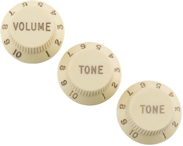 Genuine Fender Road Worn Strat Knobs Set 0f 3 Volume Tone Tone Aged White NEW image 1