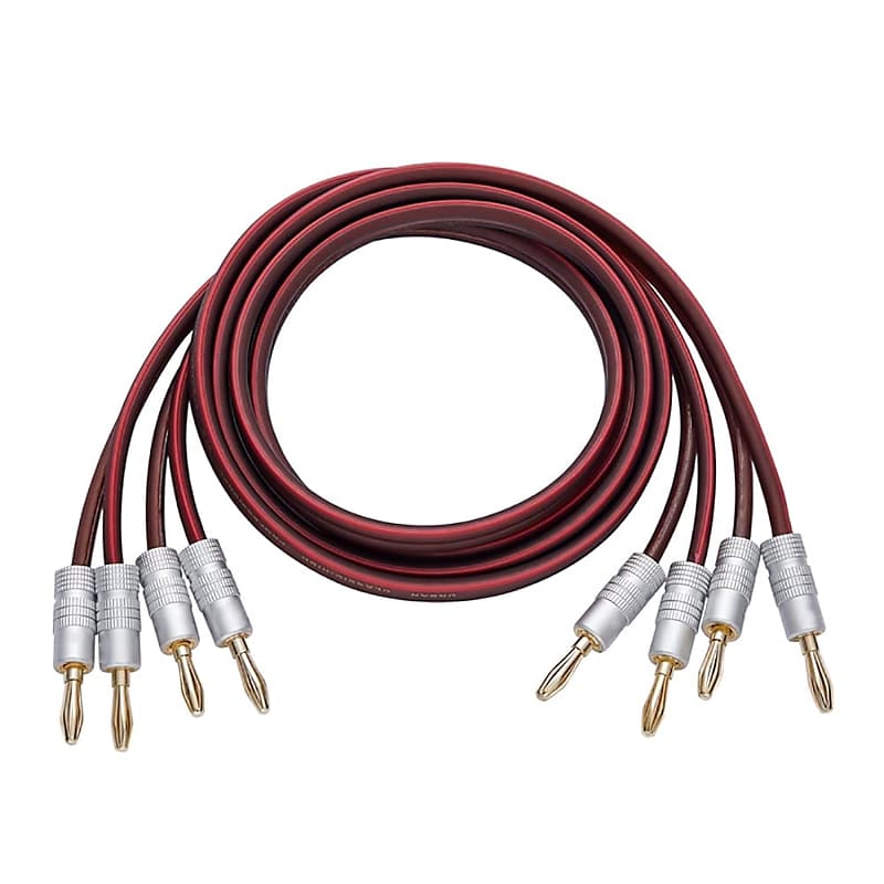 Audiophile Grade Speaker Cable With Gold Plated Banana Reverb