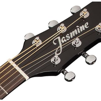 Jasmine JD39CE-BLK Dreadnought Cutaway Spruce Top 6-String Acoustic-Electric Guitar w/Hardshell Case image 5