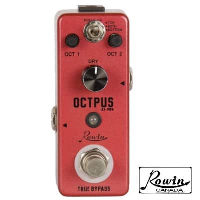 Rowin LEF-3806 Octpus Octaver Micro Effect Pedal + Fender 2”Monogrammed Strap Ships Free image 4