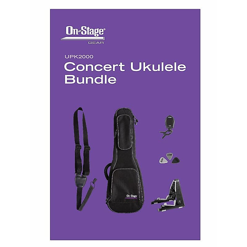 OnStage UPK2000 Concert Ukulele Bag, Strap, Tuner, Picks & Reverb