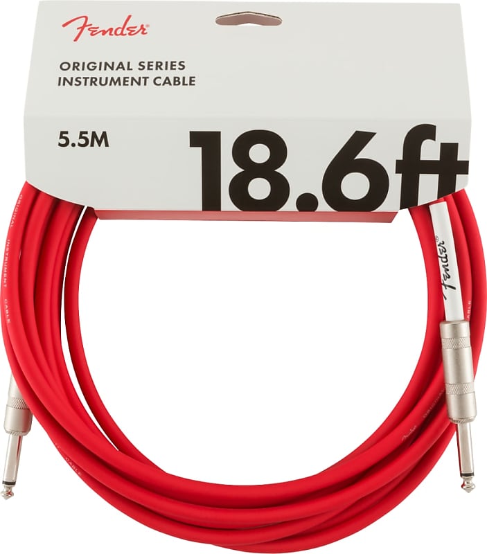 Fender Original Series 18.6' Fiesta Red Instrument Cable for Guitar, Bass, More image 1
