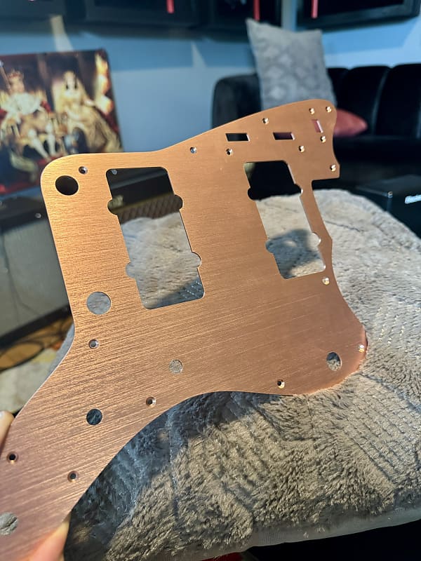Fender Jazzmaster Pickguard Anodized Aluminum Rose Gold Reverb